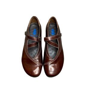 Wolky Womens Passion Mary Jane Z Strap Leather Comfort Shoes EU 41 US 9.5 Maroon